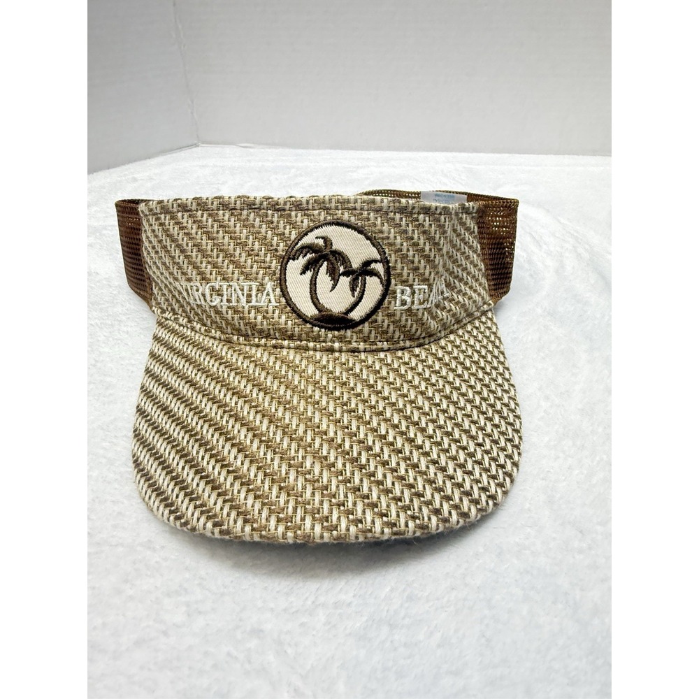 Virginia Beach Golf Visor Adjustable Breathable Mesh Golf Cap Tan/Brown Visor